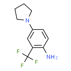 ChemSpider 2D Image | 4-pyrrolidin-1-yl-2-(trifluoromethyl)aniline | C11H13F3N2