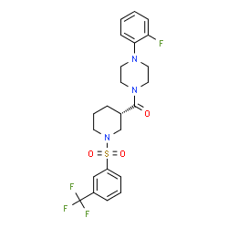 ChemSpider 2D Image | [4-(2-Fluorophenyl)-1-piperazinyl][(3S)-1-{[3-(trifluoromethyl)phenyl]sulfonyl}-3-piperidinyl]methanone | C23H25F4N3O3S