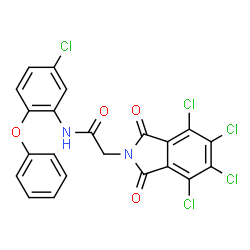 ChemSpider 2D Image | N-(5-Chloro-2-phenoxyphenyl)-2-(4,5,6,7-tetrachloro-1,3-dioxo-1,3-dihydro-2H-isoindol-2-yl)acetamide | C22H11Cl5N2O4
