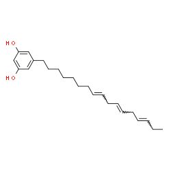ChemSpider 2D Image | 5-[(8E,11E,14E)-8,11,14-Heptadecatrien-1-yl]-1,3-benzenediol | C23H34O2