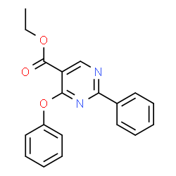 ChemSpider 2D Image | Ethyl 4-phenoxy-2-phenyl-5-pyrimidinecarboxylate | C19H16N2O3