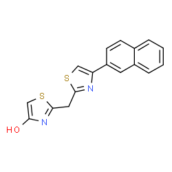 ChemSpider 2D Image | 2-{[4-(2-Naphthyl)-1,3-thiazol-2-yl]methyl}-1,3-thiazol-4-ol | C17H12N2OS2