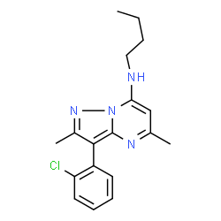ChemSpider 2D Image | N-Butyl-3-(2-chlorophenyl)-2,5-dimethylpyrazolo[1,5-a]pyrimidin-7-amine | C18H21ClN4