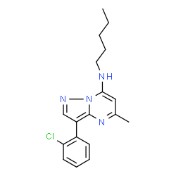 ChemSpider 2D Image | 3-(2-Chlorophenyl)-5-methyl-N-pentylpyrazolo[1,5-a]pyrimidin-7-amine | C18H21ClN4