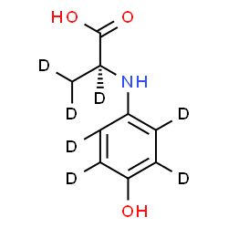 ChemSpider 2D Image | N-[4-Hydroxy(~2~H_4_)phenyl]-L-(2,3,3-~2~H_3_)alanine | C9H4D7NO3