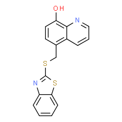 ChemSpider 2D Image | 5-[(1,3-Benzothiazol-2-ylsulfanyl)methyl]-8-quinolinol | C17H12N2OS2