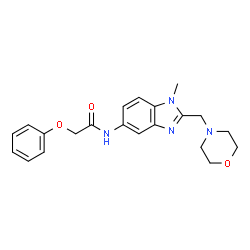 ChemSpider 2D Image | N-[1-Methyl-2-(4-morpholinylmethyl)-1H-benzimidazol-5-yl]-2-phenoxyacetamide | C21H24N4O3
