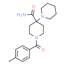 ChemSpider 2D Image | 1'-(4-Methylbenzoyl)-1,4'-bipiperidine-4'-carboxamide | C19H27N3O2