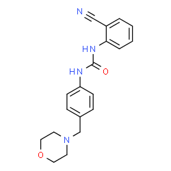 ChemSpider 2D Image | 1-(2-Cyanophenyl)-3-[4-(4-morpholinylmethyl)phenyl]urea | C19H20N4O2