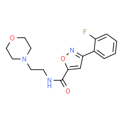 ChemSpider 2D Image | 3-(2-Fluorophenyl)-N-[2-(4-morpholinyl)ethyl]-1,2-oxazole-5-carboxamide | C16H18FN3O3