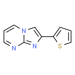 ChemSpider 2D Image | 2-(2-Thienyl)imidazo[1,2-a]pyrimidin | C10H7N3S