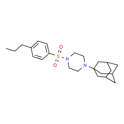 ChemSpider 2D Image | 1-(Adamantan-1-yl)-4-[(4-propylphenyl)sulfonyl]piperazine | C23H34N2O2S