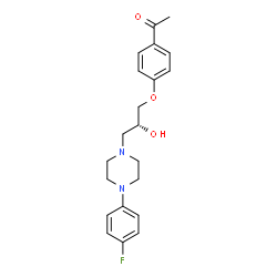 ChemSpider 2D Image | 1-(4-{(2R)-3-[4-(4-Fluorophenyl)-1-piperazinyl]-2-hydroxypropoxy}phenyl)ethanone | C21H25FN2O3