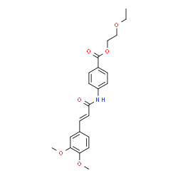 ChemSpider 2D Image | 2-Ethoxyethyl 4-{[(2E)-3-(3,4-dimethoxyphenyl)-2-propenoyl]amino}benzoate | C22H25NO6