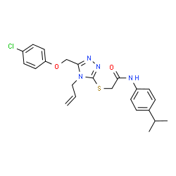 ChemSpider 2D Image | 2-({4-Allyl-5-[(4-chlorophenoxy)methyl]-4H-1,2,4-triazol-3-yl}sulfanyl)-N-(4-isopropylphenyl)acetamide | C23H25ClN4O2S