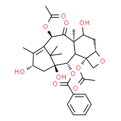 ChemSpider 2D Image | (2alpha,3xi,5alpha,8alpha,10beta,13alpha)-4,10-Diacetoxy-1,7,13-trihydroxy-9-oxo-5,20-epoxytax-11-en-2-yl benzoate | C31H38O11