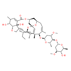 ChemSpider 2D Image | (2S,4'S,5S,6R,8'R,10'Z,12'S,13'S,14'E,16'E,20'R,21'R,24'R)-6-[(2S)-2-Butanyl]-21',24'-dihydroxy-5,11',13',22'-tetramethyl-2'-oxo-5,6-dihydrospiro[pyran-2,6'-[3,7,19]trioxatetracyclo[15.6.1.1~4,8~.0~20
,24~]pentacosa[1(23),10,14,16]tetraen]-12'-yl 2,6-dideoxy-4-O-(2,6-dideoxy-3-O-methyl-alpha-L-arabino-hexopyranosyl)-3-O-methyl-alpha-L-arabino-hexopyranoside | C48H72O14