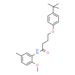 ChemSpider 2D Image | 4-(4-tert-Butylphenoxy)-N-(2-methoxy-5-methylphenyl)butanamide | C22H29NO3