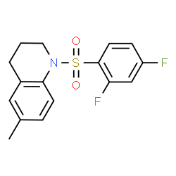 ChemSpider 2D Image | 1-[(2,4-Difluorophenyl)sulfonyl]-6-methyl-1,2,3,4-tetrahydroquinoline | C16H15F2NO2S