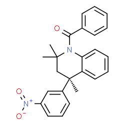 ChemSpider 2D Image | Phenyl[(4R)-2,2,4-trimethyl-4-(3-nitrophenyl)-3,4-dihydro-1(2H)-quinolinyl]methanone | C25H24N2O3