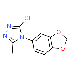 ChemSpider 2D Image | 4-(2H-1,3-benzodioxol-5-yl)-5-methyl-4H-1,2,4-triazole-3-thiol | C10H9N3O2S