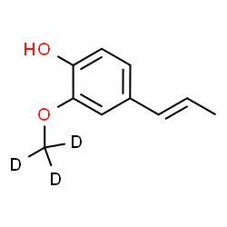 ChemSpider 2D Image | 2-[(~2~H_3_)Methyloxy]-4-[(1E)-1-propen-1-yl]phenol | C10H9D3O2