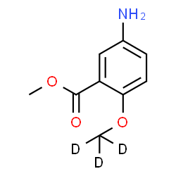 ChemSpider 2D Image | Methyl 5-amino-2-[(~2~H_3_)methyloxy]benzoate | C9H8D3NO3