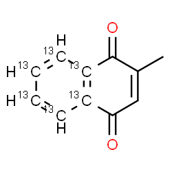 ChemSpider 2D Image | 2-Methyl-1,4-(4a,5,6,7,8,8a-~13~C_6_)naphthalenedione | C513C6H8O2