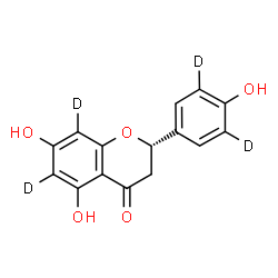 ChemSpider 2D Image | (2S)-5,7-Dihydroxy-2-[4-hydroxy(3,5-~2~H_2_)phenyl](6,8-~2~H_2_)-2,3-dihydro-4H-chromen-4-one | C15H8D4O5