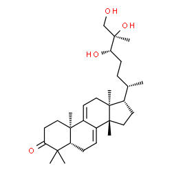 ChemSpider 2D Image | (5beta,10alpha,13alpha,14beta,17alpha,20S,24S,25R)-24,25,26-Trihydroxylanosta-7,9(11)-dien-3-one | C30H48O4