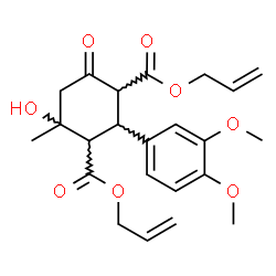 ChemSpider 2D Image | Diallyl 2-(3,4-dimethoxyphenyl)-4-hydroxy-4-methyl-6-oxo-1,3-cyclohexanedicarboxylate | C23H28O8