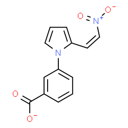 ChemSpider 2D Image | 3-{2-[(Z)-2-Nitrovinyl]-1H-pyrrol-1-yl}benzoate | C13H9N2O4
