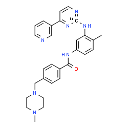 ChemSpider 2D Image | 4-[(4-Methyl-1-piperazinyl)methyl]-N-(4-methyl-3-{[4-(3-pyridinyl)(2-~14~C)-2-pyrimidinyl]amino}phenyl)benzamide | C2814CH31N7O