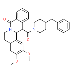 ChemSpider 2D Image | 13-[(4-Benzyl-1-piperidinyl)carbonyl]-2,3-dimethoxy-5,6,13,13a-tetrahydro-8H-isoquinolino[3,2-a]isoquinolin-8-one | C32H34N2O4
