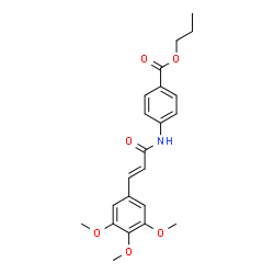 ChemSpider 2D Image | benzoic acid, 4-[[(2E)-1-oxo-3-(3,4,5-trimethoxyphenyl)-2-propen-1-yl]amino]-, propyl ester | C22H25NO6