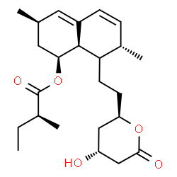 ChemSpider 2D Image | (1S,3R,7S,8aR)-8-{2-[(2R,4R)-4-Hydroxy-6-oxotetrahydro-2H-pyran-2-yl]ethyl}-3,7-dimethyl-1,2,3,7,8,8a-hexahydro-1-naphthalenyl (2S)-2-methylbutanoate | C24H36O5