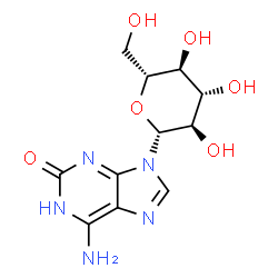 ChemSpider 2D Image | 6-Amino-9-(beta-D-glucopyranosyl)-1,9-dihydro-2H-purin-2-one | C11H15N5O6