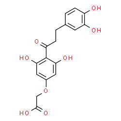 ChemSpider 2D Image | {4-[3-(3,4-Dihydroxyphenyl)propanoyl]-3,5-dihydroxyphenoxy}acetic acid | C17H16O8