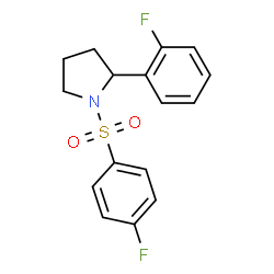 ChemSpider 2D Image | 2-(2-Fluorophenyl)-1-[(4-fluorophenyl)sulfonyl]pyrrolidine | C16H15F2NO2S