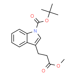 ChemSpider 2D Image | tert-butyl 3-(3-methoxy-3-oxopropyl)-1H-indole-1-carboxylate | C17H21NO4