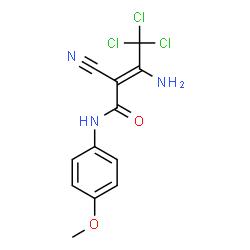 ChemSpider 2D Image | (2Z)-3-Amino-4,4,4-trichloro-2-cyano-N-(4-methoxyphenyl)-2-butenamide | C12H10Cl3N3O2