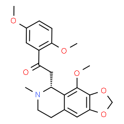 ChemSpider 2D Image | 1-(2,5-Dimethoxyphenyl)-2-[(5R)-4-methoxy-6-methyl-5,6,7,8-tetrahydro[1,3]dioxolo[4,5-g]isoquinolin-5-yl]ethanone | C22H25NO6