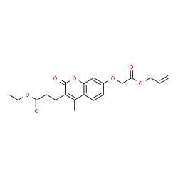 ChemSpider 2D Image | Ethyl 3-{7-[2-(allyloxy)-2-oxoethoxy]-4-methyl-2-oxo-2H-chromen-3-yl}propanoate | C20H22O7