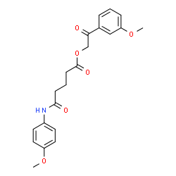 ChemSpider 2D Image | 2-(3-Methoxyphenyl)-2-oxoethyl 5-[(4-methoxyphenyl)amino]-5-oxopentanoate | C21H23NO6