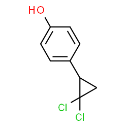 ChemSpider 2D Image | 4-(2,2-Dichlorocyclopropyl)phenol | C9H8Cl2O