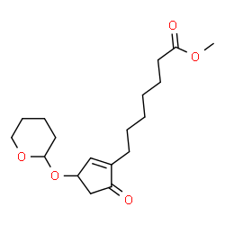 ChemSpider 2D Image | Methyl 7-[5-oxo-3-(tetrahydro-2H-pyran-2-yloxy)-1-cyclopenten-1-yl]heptanoate | C18H28O5