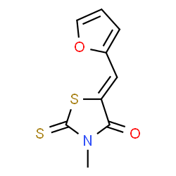 ChemSpider 2D Image | (5Z)-5-(2-Furylmethylene)-3-methyl-2-thioxo-1,3-thiazolidin-4-one | C9H7NO2S2