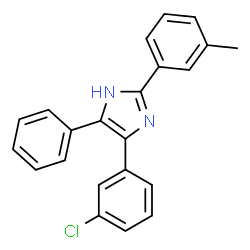 ChemSpider 2D Image | 4-(3-Chlorophenyl)-2-(3-methylphenyl)-5-phenyl-1H-imidazole | C22H17ClN2