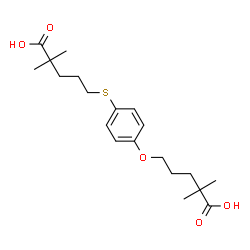 ChemSpider 2D Image | 5-({4-[(4-Carboxy-4-methylpentyl)oxy]phenyl}sulfanyl)-2,2-dimethylpentanoic acid | C20H30O5S
