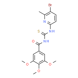 ChemSpider 2D Image | N-[(5-Bromo-6-methyl-2-pyridinyl)carbamothioyl]-3,4,5-trimethoxybenzamide | C17H18BrN3O4S